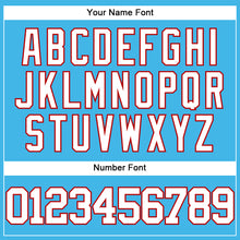 Charger l'image dans la galerie, Custom Sky Blue White-Red Authentic Baseball Jersey