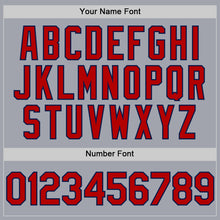 Charger l'image dans la galerie, Custom Gray Navy Pinstripe Red Authentic Sleeveless Baseball Jersey