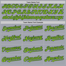 Charger l'image dans la galerie, Custom Gray Navy Pinstripe Neon Green Authentic Sleeveless Baseball Jersey