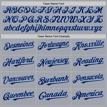 Charger l'image dans la galerie, Custom Gray Navy Pinstripe Light Blue Authentic Sleeveless Baseball Jersey