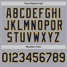 Charger l'image dans la galerie, Custom Gray Navy Pinstripe Gold Authentic Sleeveless Baseball Jersey