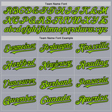 Laden Sie das Bild in den Galerie-Viewer, Custom Gray Black Pinstripe Neon Green Authentic Sleeveless Baseball Jersey