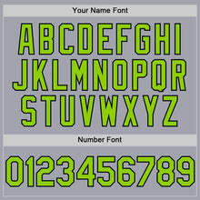 Laden Sie das Bild in den Galerie-Viewer, Custom Gray Black Pinstripe Neon Green Authentic Sleeveless Baseball Jersey