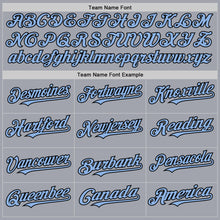 Charger l'image dans la galerie, Custom Gray Black Pinstripe Light Blue Authentic Sleeveless Baseball Jersey