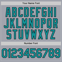 Charger l'image dans la galerie, Custom Gray Black Pinstripe Teal Authentic Sleeveless Baseball Jersey