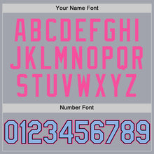 Charger l'image dans la galerie, Custom Gray Black Pinstripe Light Blue-Pink Authentic Sleeveless Baseball Jersey