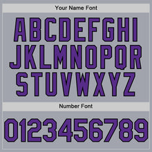 Laden Sie das Bild in den Galerie-Viewer, Custom Gray Black Pinstripe Purple Authentic Sleeveless Baseball Jersey