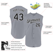 Charger l'image dans la galerie, Custom Gray Black-White Authentic Sleeveless Baseball Jersey