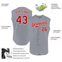 Charger l'image dans la galerie, Custom Gray Red-White Authentic Sleeveless Baseball Jersey