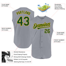Charger l'image dans la galerie, Custom Gray Green-Gold Authentic Sleeveless Baseball Jersey