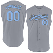 Charger l'image dans la galerie, Custom Gray Light Blue-Steel Gray Authentic Sleeveless Baseball Jersey