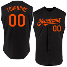 Laden Sie das Bild in den Galerie-Viewer, Custom Black Orange Authentic Sleeveless Baseball Jersey