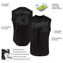 Charger l'image dans la galerie, Custom Black Steel Gray Authentic Sleeveless Baseball Jersey