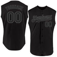 Charger l'image dans la galerie, Custom Black Steel Gray Authentic Sleeveless Baseball Jersey