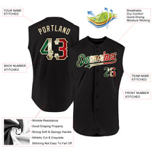 Charger l'image dans la galerie, Custom Black Vintage Mexican Flag-Cream Authentic Sleeveless Baseball Jersey