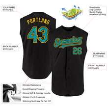 Charger l'image dans la galerie, Custom Black Teal-Yellow Authentic Sleeveless Baseball Jersey