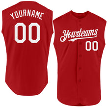 Charger l'image dans la galerie, Custom Red White Authentic Sleeveless Baseball Jersey