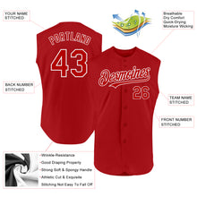 Charger l'image dans la galerie, Custom Red White Authentic Sleeveless Baseball Jersey