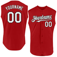 Charger l'image dans la galerie, Custom Red White-Black Authentic Sleeveless Baseball Jersey