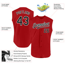 Charger l'image dans la galerie, Custom Red Black-White Authentic Sleeveless Baseball Jersey