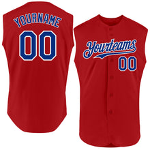 Charger l'image dans la galerie, Custom Red Royal-White Authentic Sleeveless Baseball Jersey