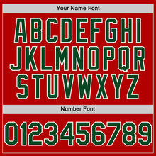 Charger l'image dans la galerie, Custom Red Green-White Authentic Sleeveless Baseball Jersey