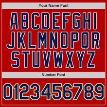 Charger l'image dans la galerie, Custom Red Navy-Old Gold Authentic Sleeveless Baseball Jersey