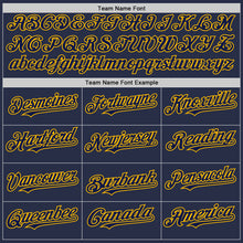Charger l'image dans la galerie, Custom Navy Gold Authentic Sleeveless Baseball Jersey