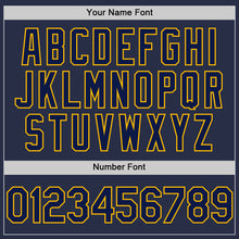 Charger l'image dans la galerie, Custom Navy Gold Authentic Sleeveless Baseball Jersey