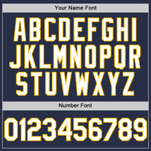 Charger l'image dans la galerie, Custom Navy White-Gold Authentic Sleeveless Baseball Jersey