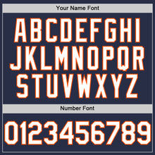 Charger l'image dans la galerie, Custom Navy White-Orange Authentic Sleeveless Baseball Jersey