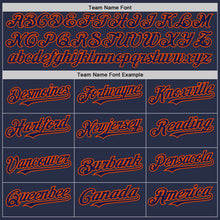 Charger l'image dans la galerie, Custom Navy Orange Authentic Sleeveless Baseball Jersey