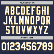 Charger l'image dans la galerie, Custom Navy White-Old Gold Authentic Sleeveless Baseball Jersey