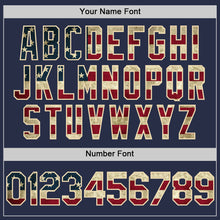 Charger l'image dans la galerie, Custom Navy Vintage USA Flag-Cream Authentic Sleeveless Baseball Jersey