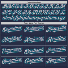 Laden Sie das Bild in den Galerie-Viewer, Custom Navy Gray-Teal Authentic Sleeveless Baseball Jersey