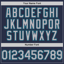 Laden Sie das Bild in den Galerie-Viewer, Custom Navy Gray-Teal Authentic Sleeveless Baseball Jersey