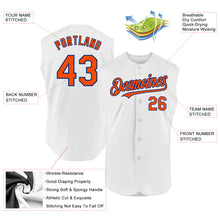 Charger l'image dans la galerie, Custom White Orange-Royal Authentic Sleeveless Baseball Jersey