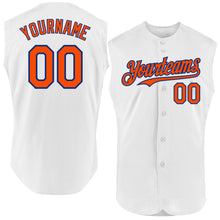 Charger l'image dans la galerie, Custom White Orange-Royal Authentic Sleeveless Baseball Jersey