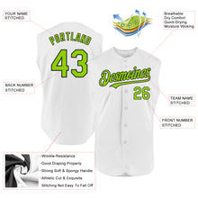 Charger l'image dans la galerie, Custom White Neon Green-Black Authentic Sleeveless Baseball Jersey