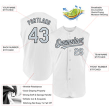 Charger l'image dans la galerie, Custom White Silver-Black Authentic Sleeveless Baseball Jersey