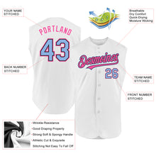 Charger l'image dans la galerie, Custom White Light Blue Black-Pink Authentic Sleeveless Baseball Jersey