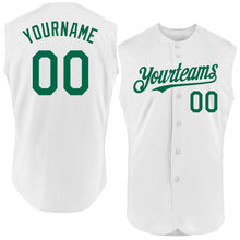 Charger l'image dans la galerie, Custom White Kelly Green Authentic Sleeveless Baseball Jersey