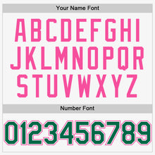 Laden Sie das Bild in den Galerie-Viewer, Custom White Kelly Green-Pink Authentic Sleeveless Baseball Jersey