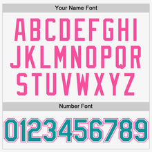 Laden Sie das Bild in den Galerie-Viewer, Custom White Teal-Pink Authentic Sleeveless Baseball Jersey