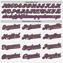 Load image into Gallery viewer, Custom White Purple Old Gold-Black Authentic Sleeveless Baseball Jersey