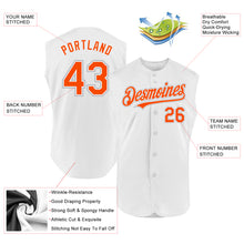 Laden Sie das Bild in den Galerie-Viewer, Custom White Orange-Gray Authentic Sleeveless Baseball Jersey