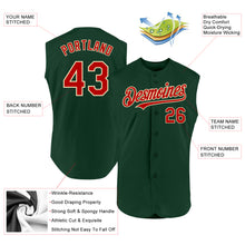 Charger l'image dans la galerie, Custom Green Red-Cream Authentic Sleeveless Baseball Jersey
