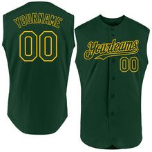 Charger l'image dans la galerie, Custom Green Gold Authentic Sleeveless Baseball Jersey