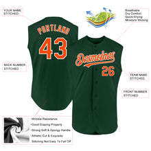 Laden Sie das Bild in den Galerie-Viewer, Custom Green Orange-White Authentic Sleeveless Baseball Jersey