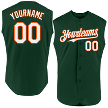 Charger l'image dans la galerie, Custom Green White-Orange Authentic Sleeveless Baseball Jersey